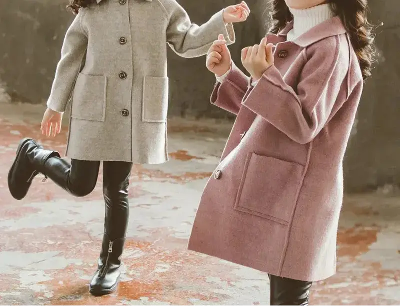 Kids Winter Coat – Vintage Wool Blend Warm Long Coat Trikidsworld