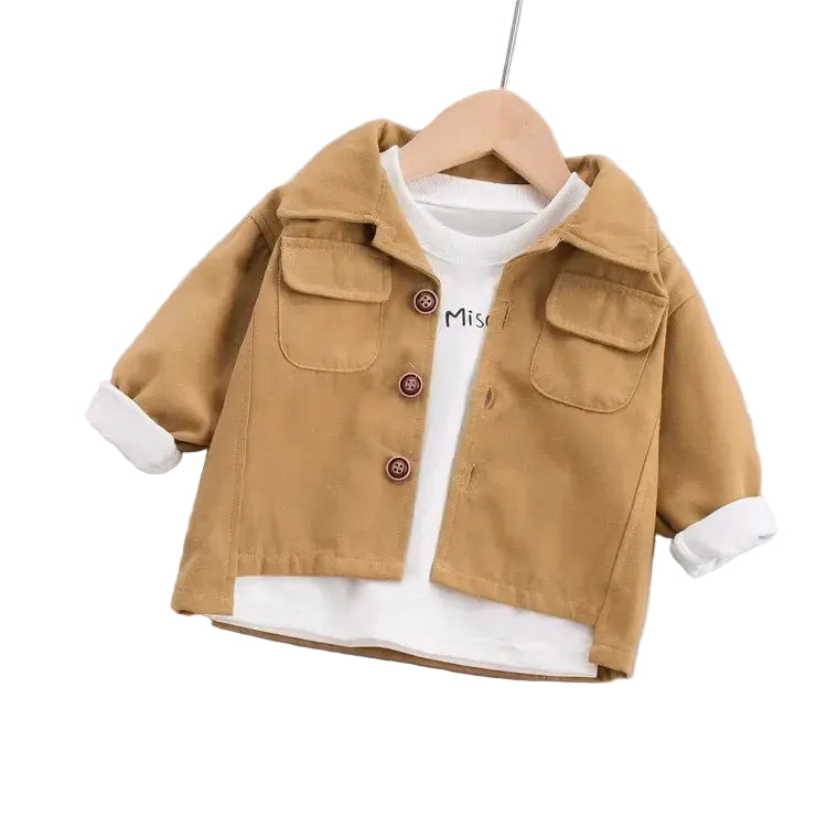 Children Spring Autumn Fashion Baby Clothes Boys Girls Cotton Solid Coat Causal Outdoor Jacket Infant Kids Top Outwear Trikidsworld