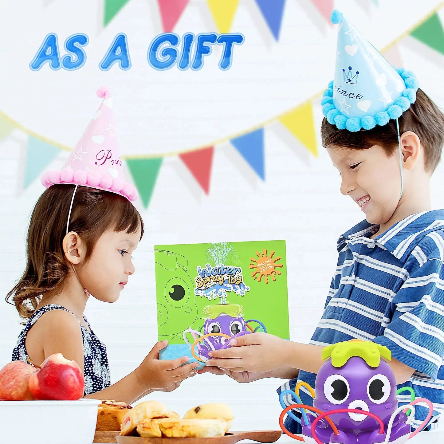 Sprinkler Rotating Spray Outdoor Games for Kids Garden Octopus Summer Water Toy Backyard Yard Cartoon Splash Baby Bath Toys Gift Trikidsworld
