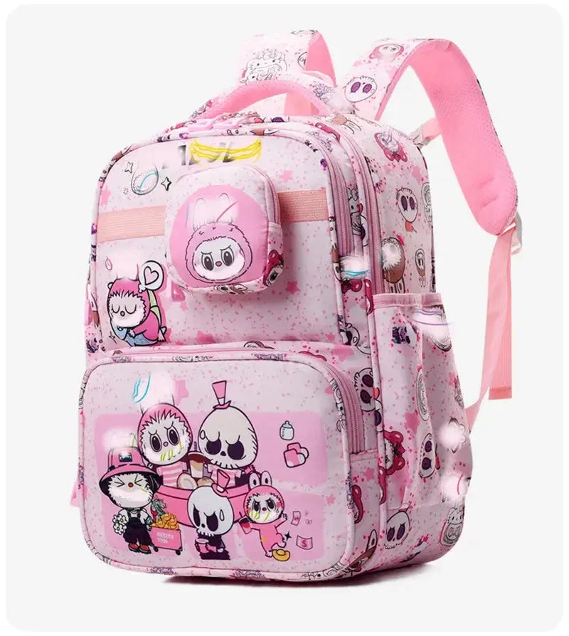 MINISO Cartoon Backpack for 12labu Boys and Girls Student Schoolbag Children Schoolbag Large Capacity Backpack Trikidsworld
