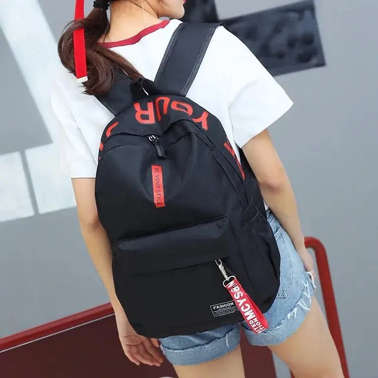 Fashion trend backpack backpack for men and women junior high school high school student bag large capacity korean version of th Trikidsworld