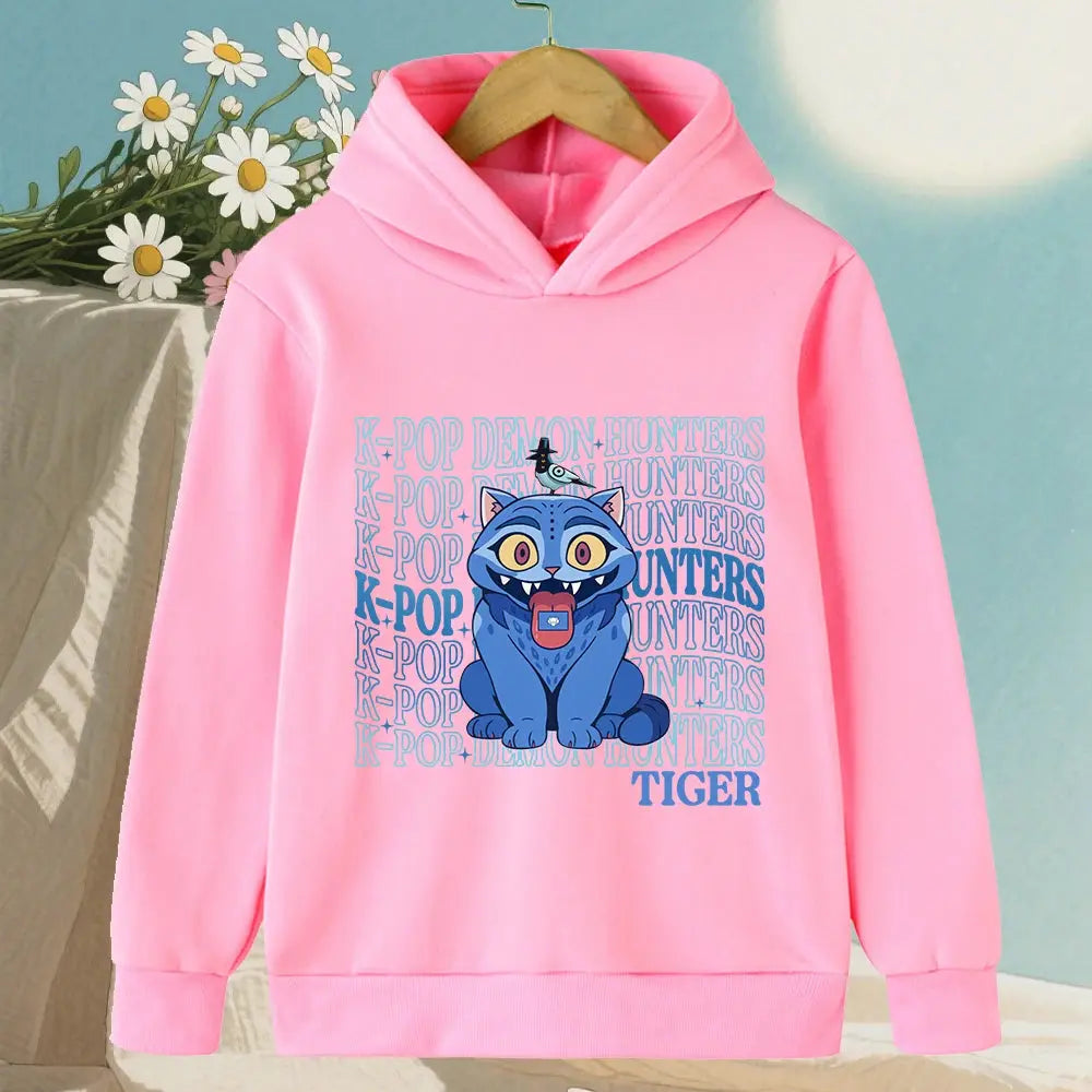 KPop Demon Hunter Rumi Derpy Cartoon Girls Boy Hooded Sweatshirt Warm Children's Wave Fashion Casual Tops Casual Girls Clothing Trikidsworld