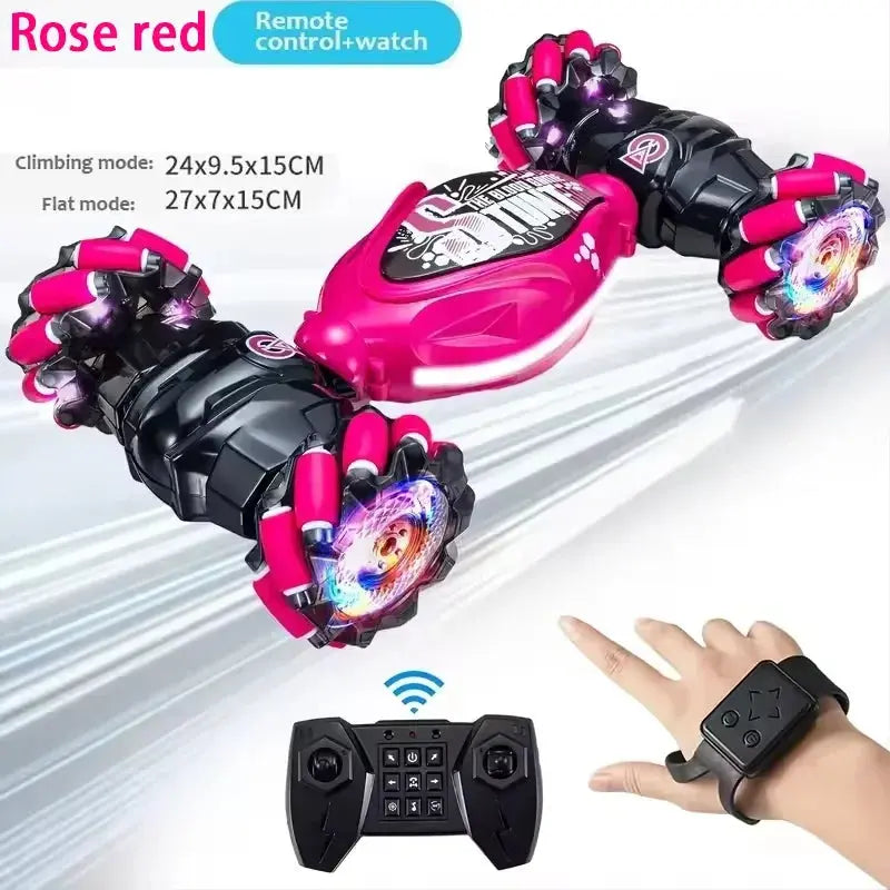 4WD RC Drift Car With Music Led Lights 2.4G Gesture Radio Remote Control Spray Stunt Car 360° Rotating Climbing Car Toys Gifts Trikidsworld