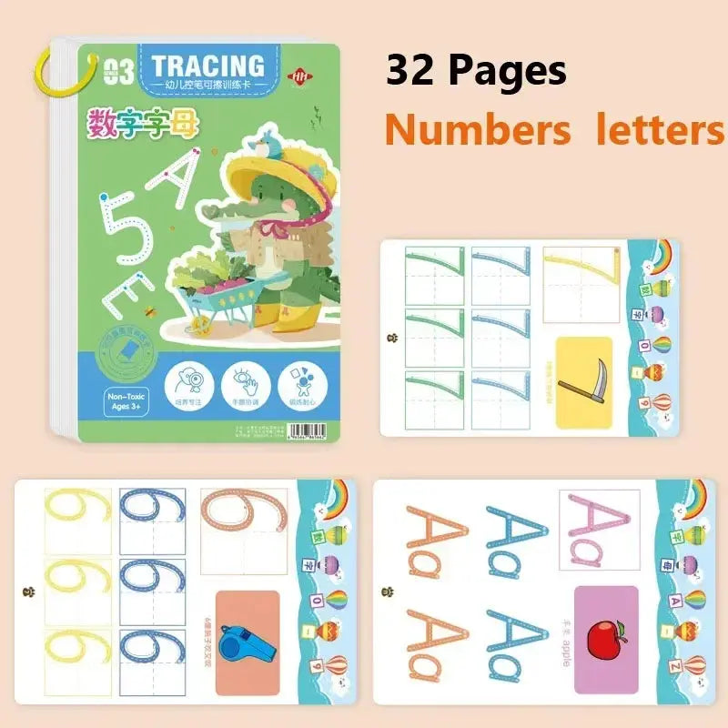 Magical Tracing Workbook Educational Montessori Books for Children Pen Control Training Reusable Calligraphy Copybook for Kids Trikidsworld