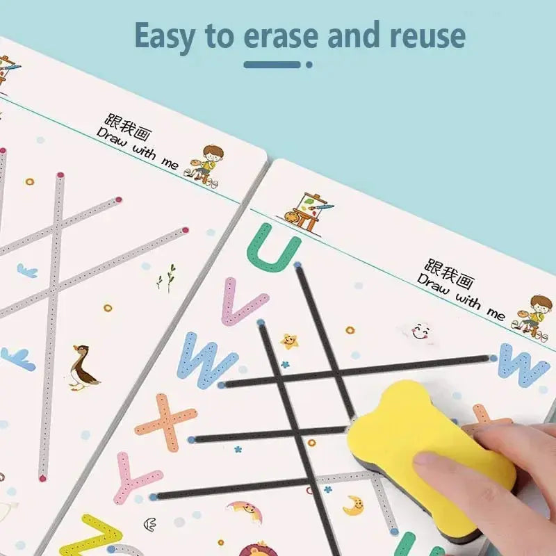 Magical Tracing Workbook Educational Montessori Books for Children Pen Control Training Reusable Calligraphy Copybook for Kids Trikidsworld