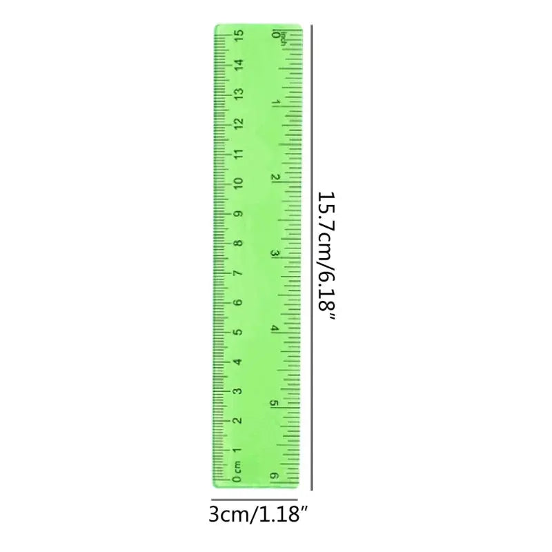 8 Pcs 15CM Colorful Transparent Ruler Plastic Rulers Straight Shatterproof Ruler Math Supplies School Office Measuring Tools Trikidsworld