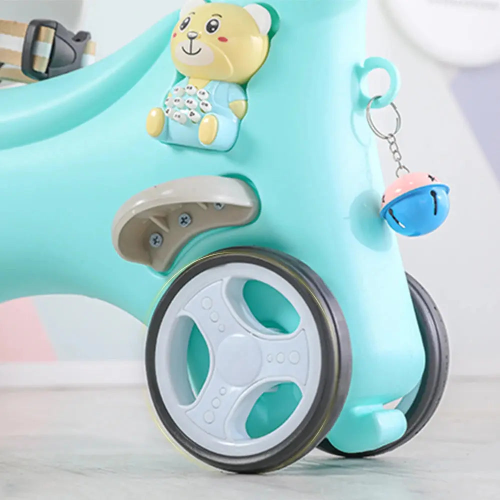 Rocking Horse for Toddlers, Balance Bike Ride On Toys with Push Handle, Backrest and Balance Board for Baby Girl and Boy Trikidsworld