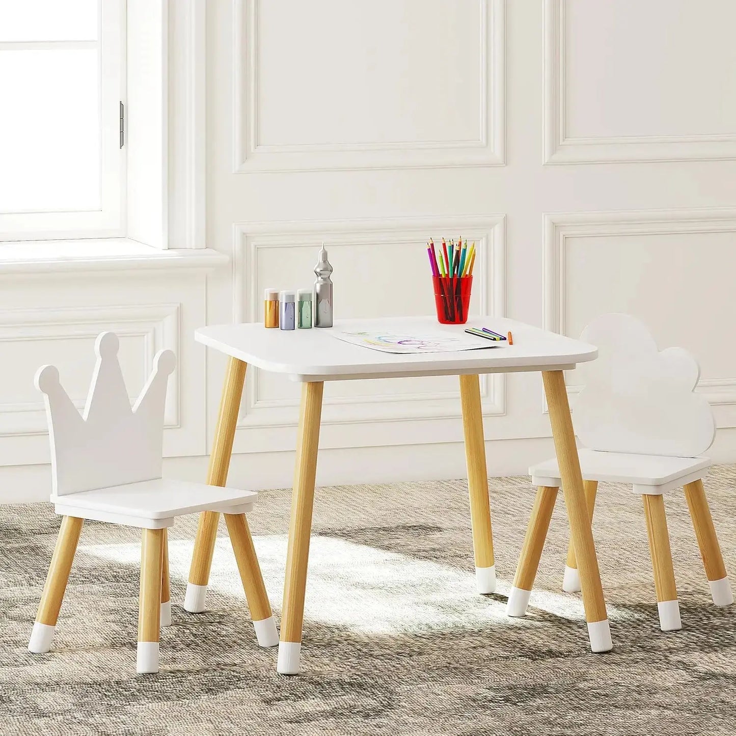 Kids Wood Table and Chair Set Trikidsworld