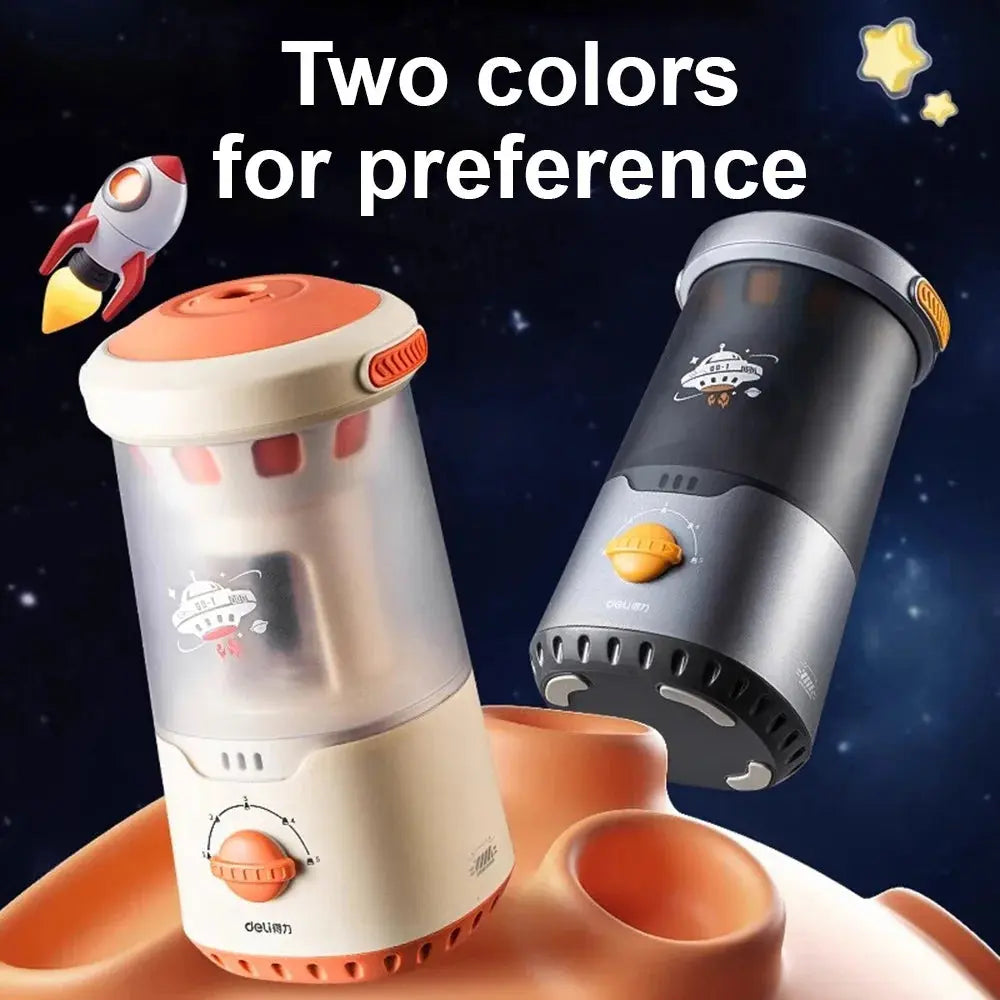 Deli Space Theme Full Automatic Electric Pencil Sharpeners Type-C Fast ChargingDispenser Gift for Children Back to School Trikidsworld