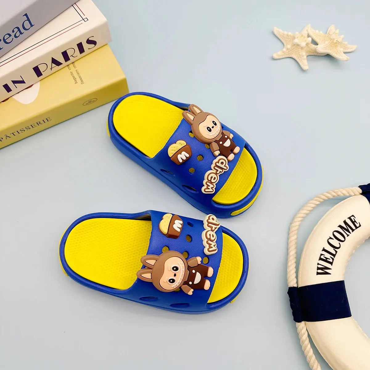 New Popular Cartoon Letters Versatile Eva Slippers for Boys and Girls, Fashionable Double Soft-Soled Non-Slip Sandals 831 Trikidsworld