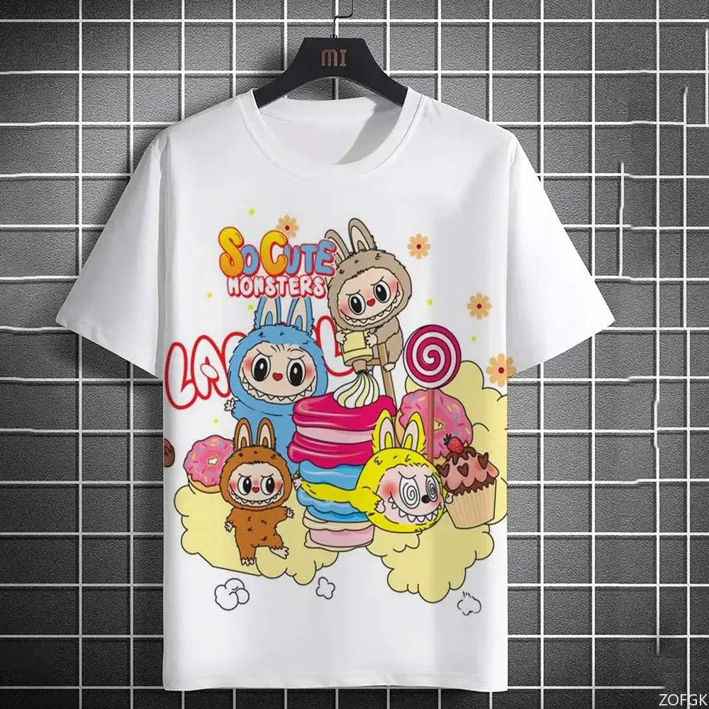 Summer Fashion 3D Cartoon Pull Cloth Cute Printed Short Sleeved Comfortable Casual Round Neck Loose T-shirt Trikidsworld
