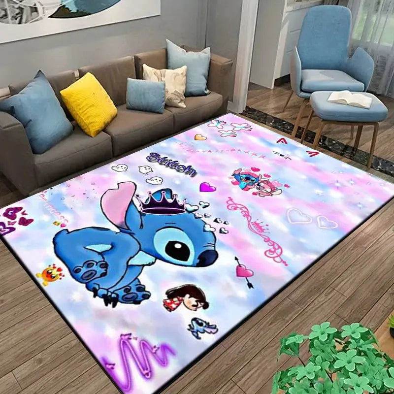 Large Stitch Cartoon Kids Rug | Fun Carpet for Living Room or Bedroom Trikidsworld