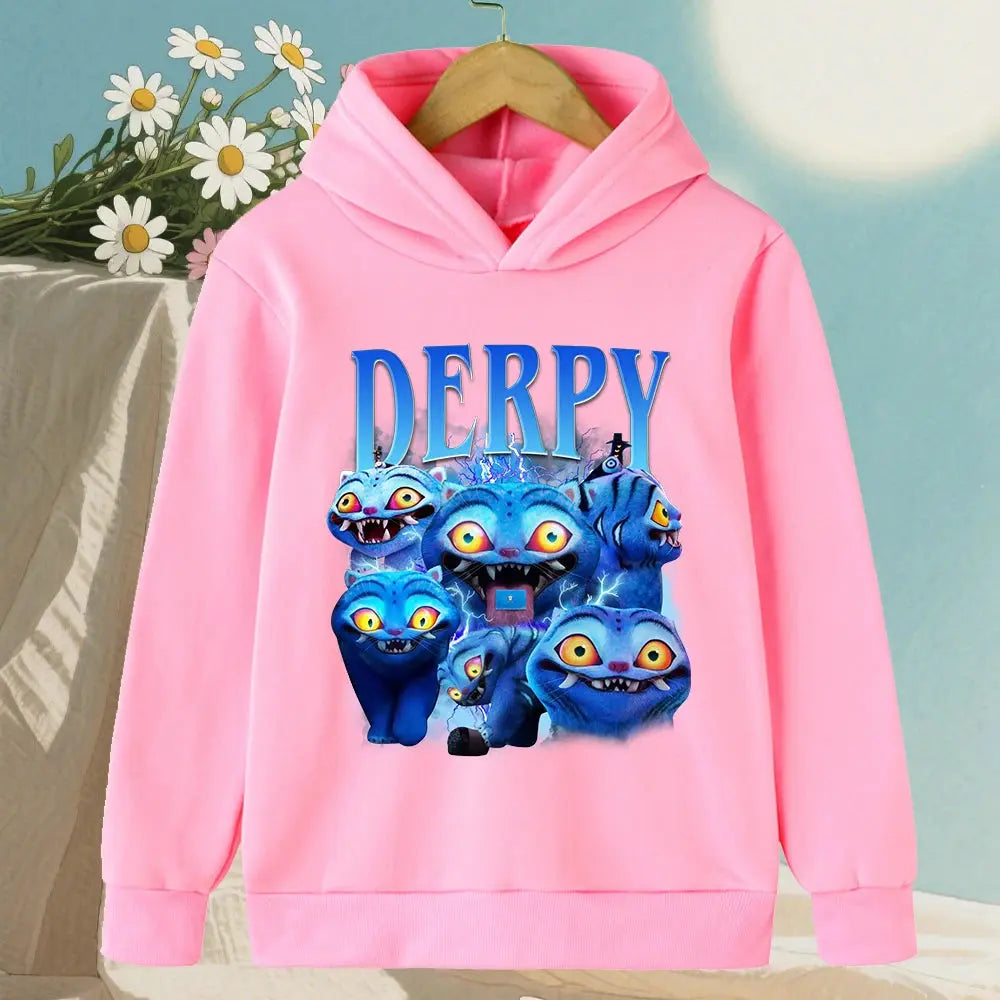 KPop Demon Hunter Rumi Derpy Cartoon Girls Boy Hooded Sweatshirt Warm Children's Wave Fashion Casual Tops Casual Girls Clothing Trikidsworld