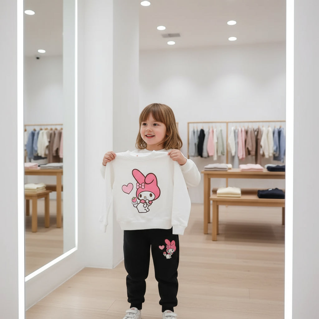 Autumn Baby Girl Clothes Set Children Sanrio My Melody Cartoon Print Sweatshirt and Pants 2 Pieces Suit Kid Long Sleeved Suit Trikidsworld