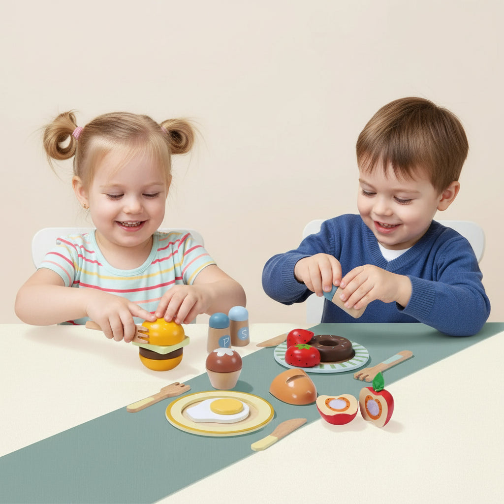 Wooden Play Food Set – 78PCS Kitchen Toy for Kids Trikidsworld