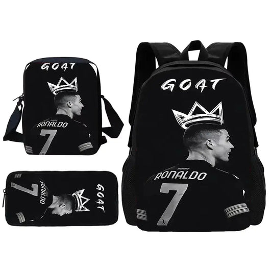 Football CR7 Child School Backpack With Shoulder Ronaldo Bags Trikidsworld