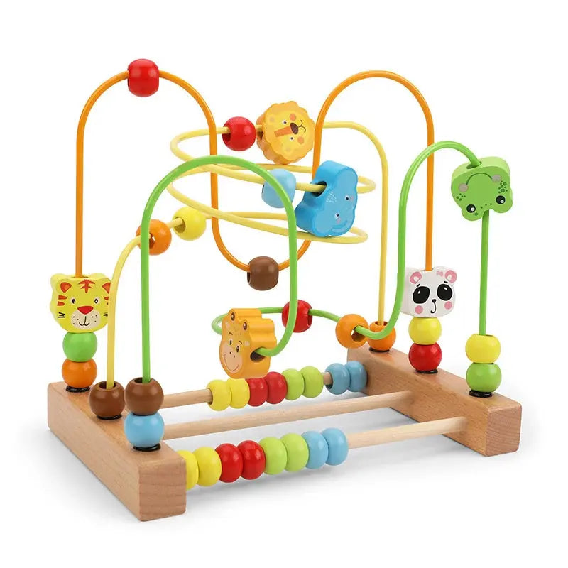 Montessori Wooden Bead Maze & Abacus Toy for Toddlers 1–3 Years Trikidsworld