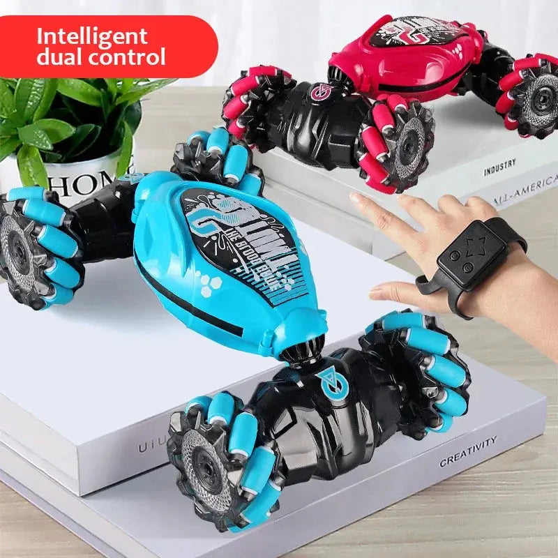 4WD RC Drift Car With Music Led Lights 2.4G Gesture Radio Remote Control Spray Stunt Car 360° Rotating Climbing Car Toys Gifts Trikidsworld
