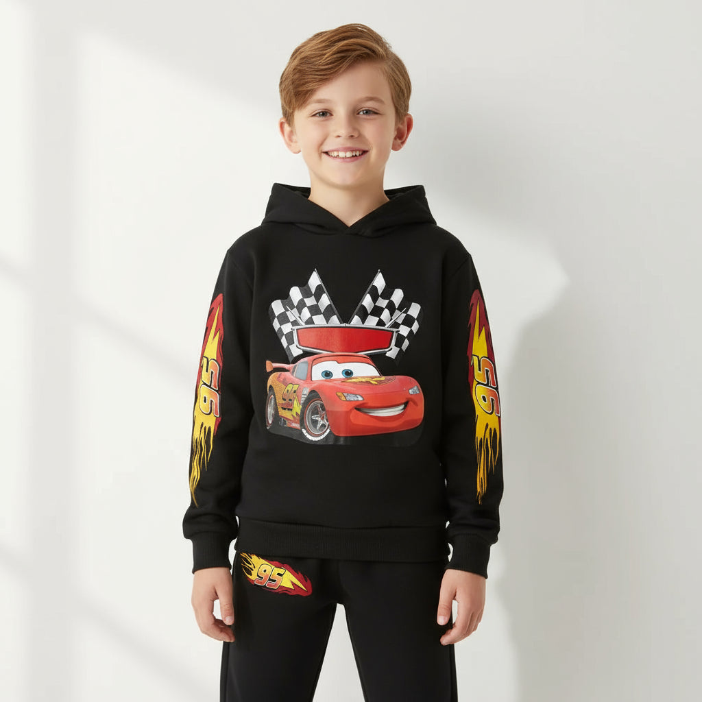 Disney Lightning McQueen Children's Hoodie And Pants Set - Warm Autumn Sports Outfit for Boys/Girls Perfect Back to School Gift Trikidsworld