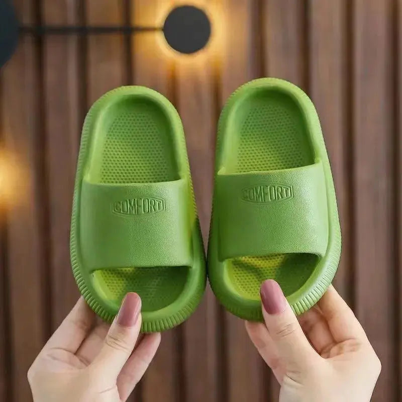 Children Bathroom Slippers Summer Solid Color Anti Slip Soft Sole Kid Slippers 4-10 Years Old Boys and Girls Cute Home Slippers Trikidsworld