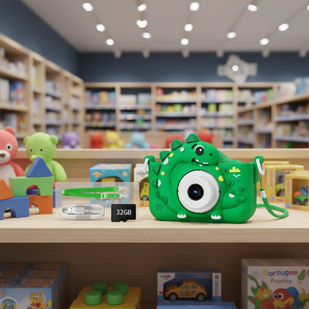 Kids Digital Camera with 32G Card Toy Girl Boy 1080p Hd Screen Outdoor Cartoon Dinosaur Camera Photography Video Birthday Gifts Trikidsworld