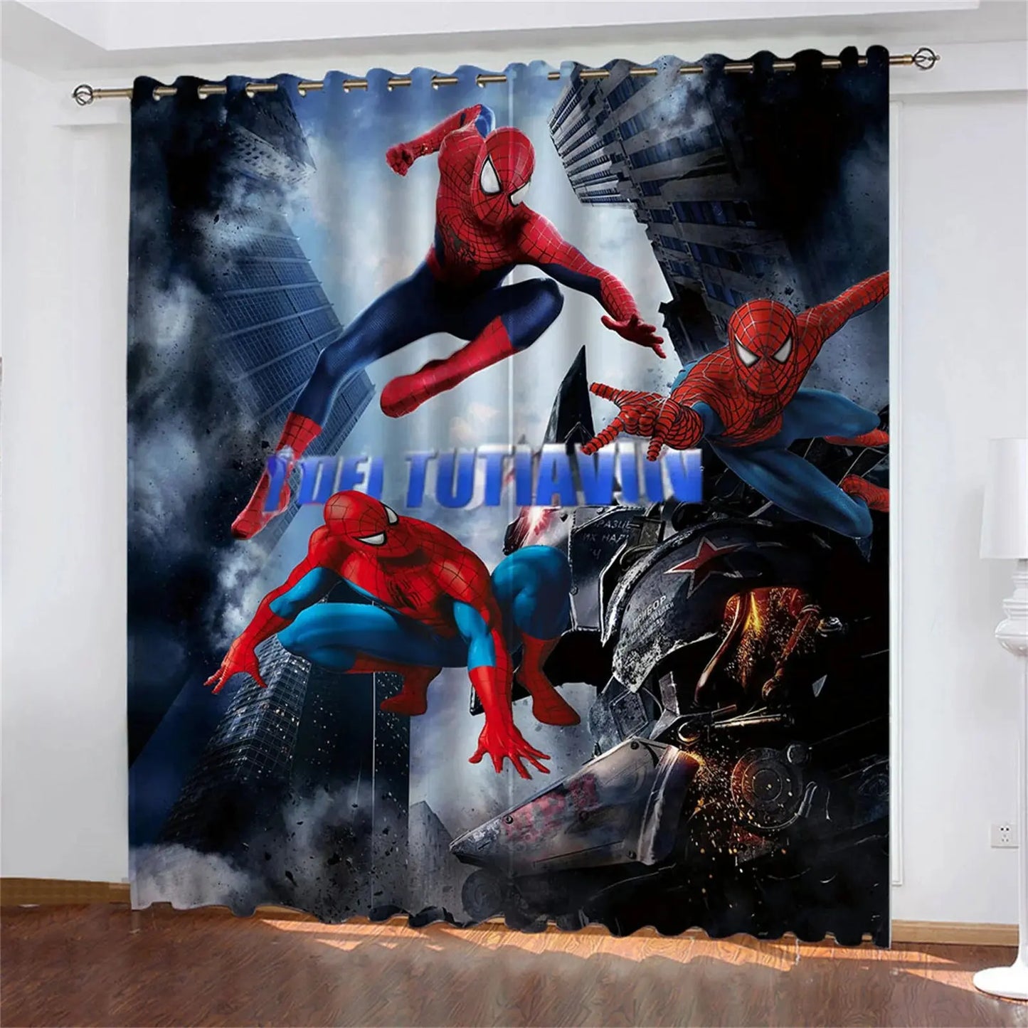 Marvel, Spider Man Curtains For Living Room Anime Blackout Curtains Perforated Cartoon Cute Dustproof Living Room Bedroom Trikidsworld