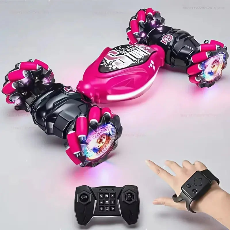 4WD RC Drift Car With Music Led Lights 2.4G Gesture Radio Remote Control Spray Stunt Car 360° Rotating Climbing Car Toys Gifts Trikidsworld