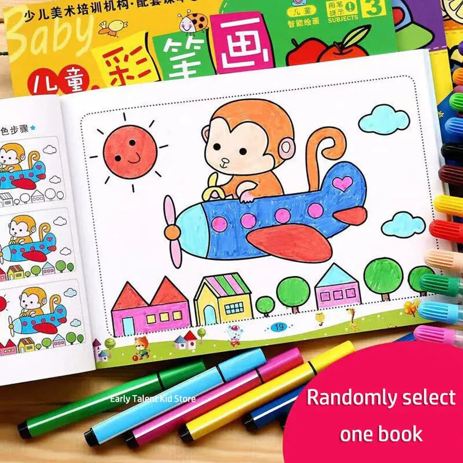 Random One 31 Pages Small Hand Coloring Book For 2-6-Year-Old Children Color Books For Kids Drawing Books Learn To Draw Painting Trikidsworld