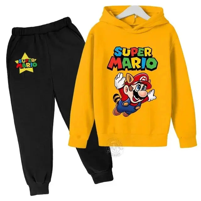 Super Mario Bros Boy Girl Hoodie Suit Spring Autumn Kids Hooded Sportswear Setspants Boys Pokemon Clothes 2-14 Years Children's Trikidsworld