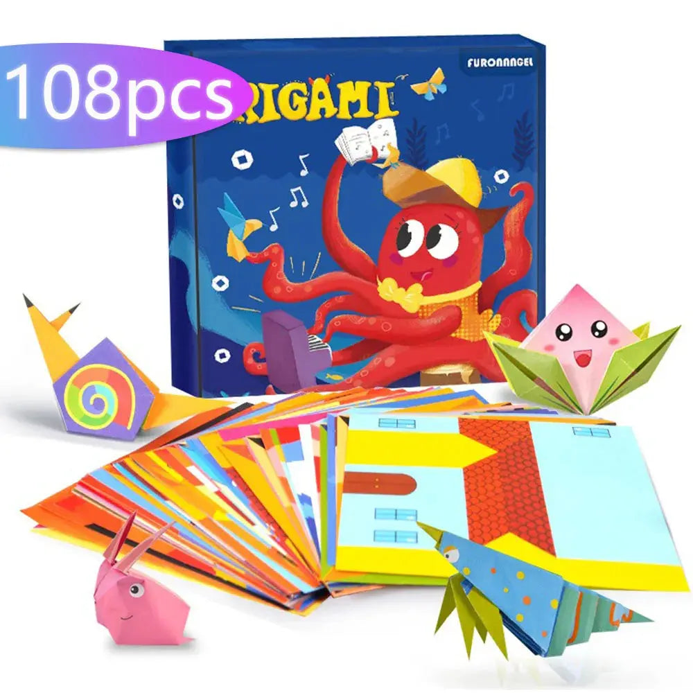 Origami Kit with 30/108 Sheets & Guide Book – DIY for Kids & Beginners Trikidsworld
