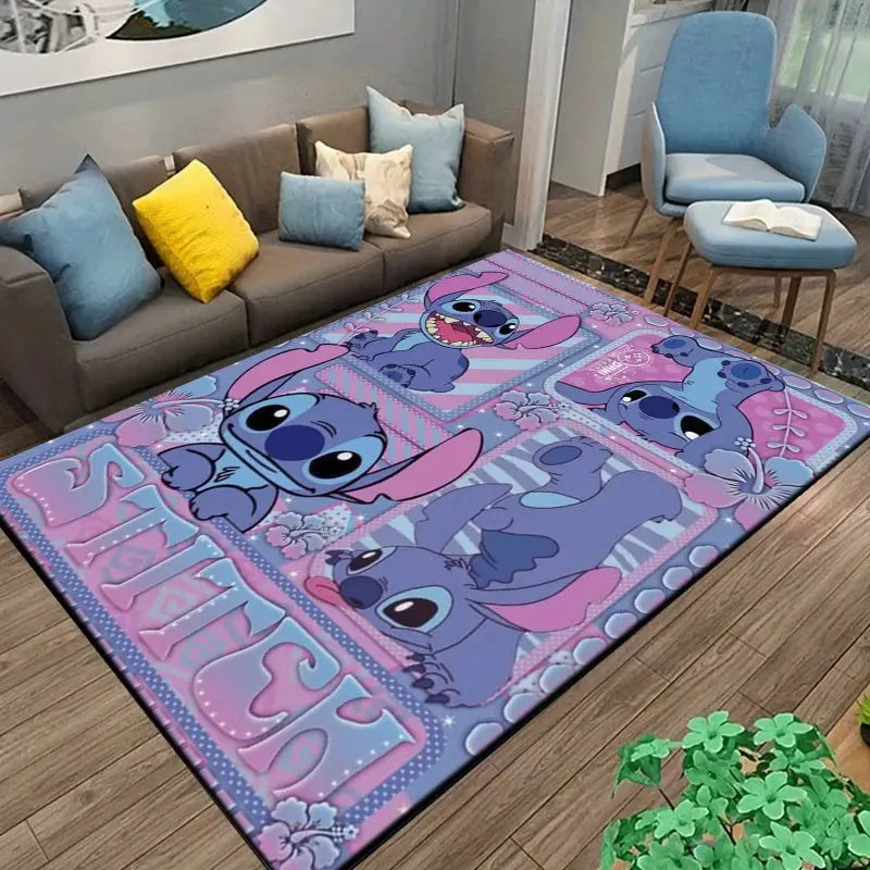 Large Stitch Cartoon Kids Rug | Fun Carpet for Living Room or Bedroom Trikidsworld