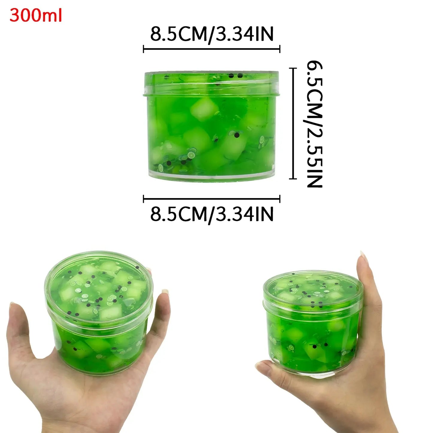 70/300ml Large Crunchy Crystal Slime Kit - Leaf Watermelon Grape Premade Slime Pack Set Non-Sticky Jelly Cube Slime for Party Trikidsworld