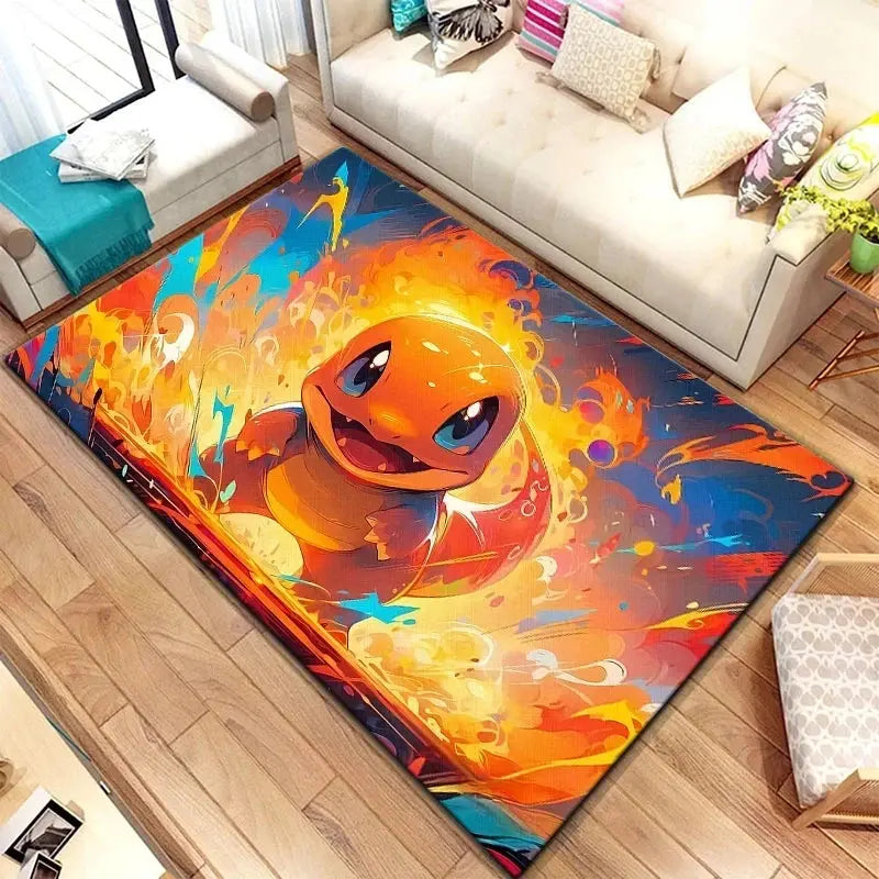 MINISO DISNEY Pikachu Cartoon Carpet Animation for Children Living Room Bedroom Floor Mat Kitchen Children's Bedroom Rug Decor Trikidsworld
