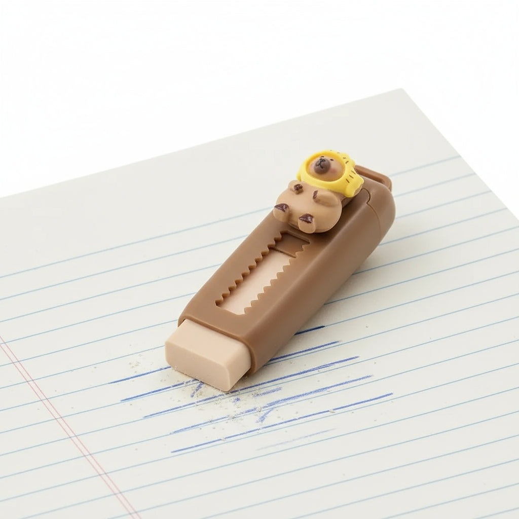 1/4pcs Capybara Erasers Set Cartoon Design 4B Eraser Retractable for Drawing Exams Kids Students Back to School Stationery A3013 Trikidsworld