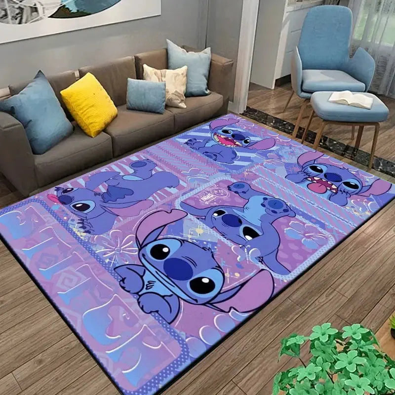 Large Stitch Cartoon Kids Rug | Fun Carpet for Living Room or Bedroom Trikidsworld