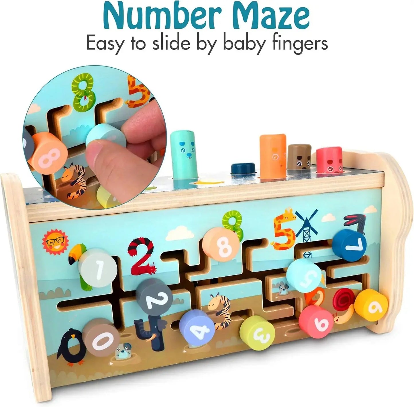 Montessori Wooden Toy | Hammering, Xylophone & Number Maze Trikidsworld