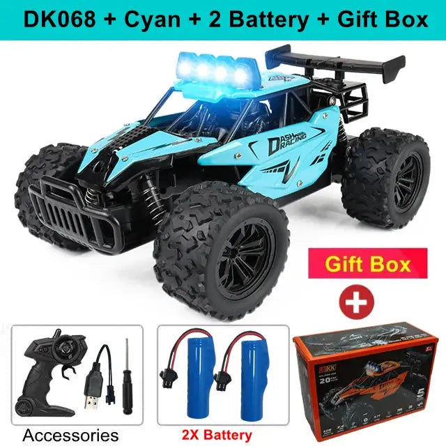 Remote Control Car RC Drift Racing 1:16 Vehicle Off Road Alloy 2.4G Radio High-Speed Trucks With LED Light Climbing Gift Kid Toy Trikidsworld
