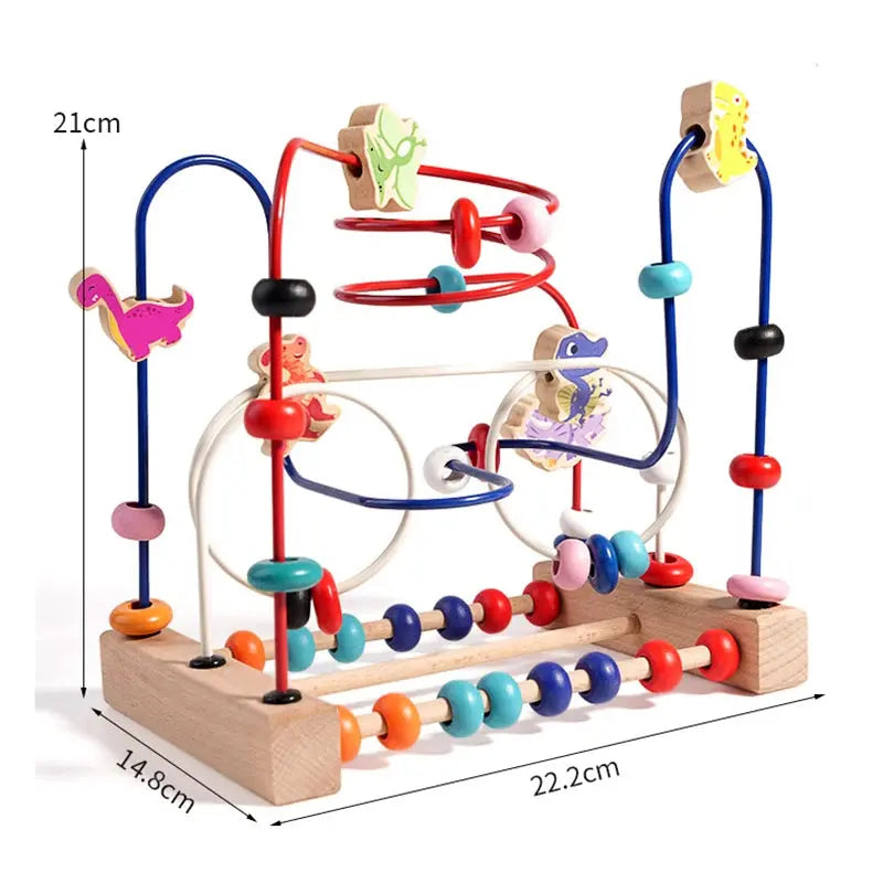 Montessori Wooden Bead Maze & Abacus Toy for Toddlers 1–3 Years Trikidsworld
