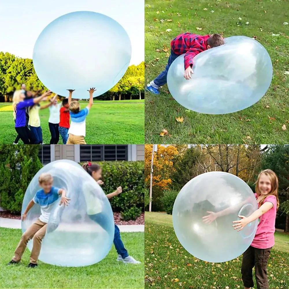 Kids Blow Up Balloon Toy Children Outdoor Soft Air Water Filled Bubble Ball Fun Party Game Summer Gift Inflatable Elastic Ball Trikidsworld