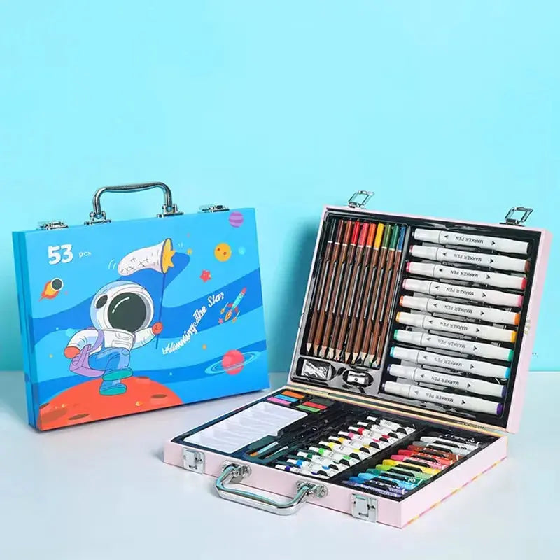 53 pcs Art Painting Set Gift for Kids DIY Drawing Painting with Markers Pigments Brush Set Stationery Supply Trikidsworld