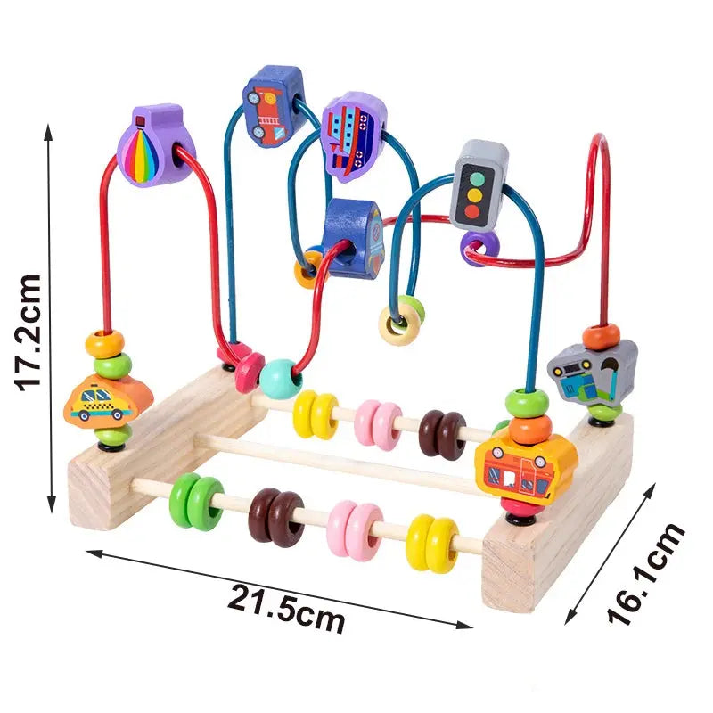 Montessori Wooden Bead Maze & Abacus Toy for Toddlers 1–3 Years Trikidsworld