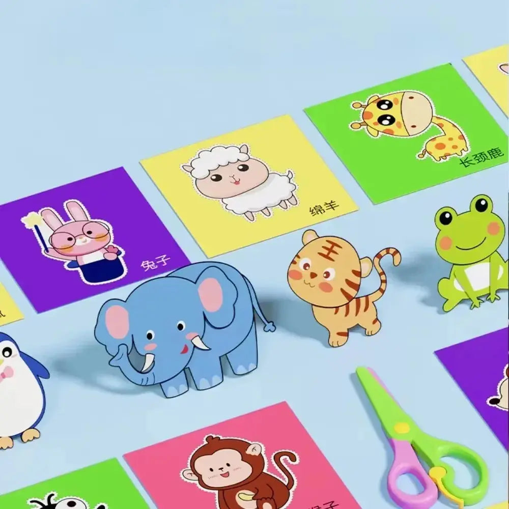 Handmade Paper Cut Kit 48Pcs – DIY Cartoon Craft Toys for Kids Trikidsworld