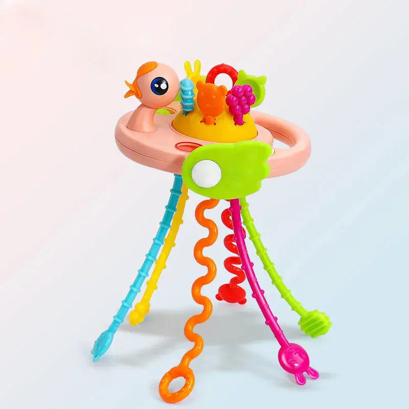 Baby Montessori Pull String Sensory Toys – Teething & Activity Silicone Toys for 6-12 Months Trikidsworld