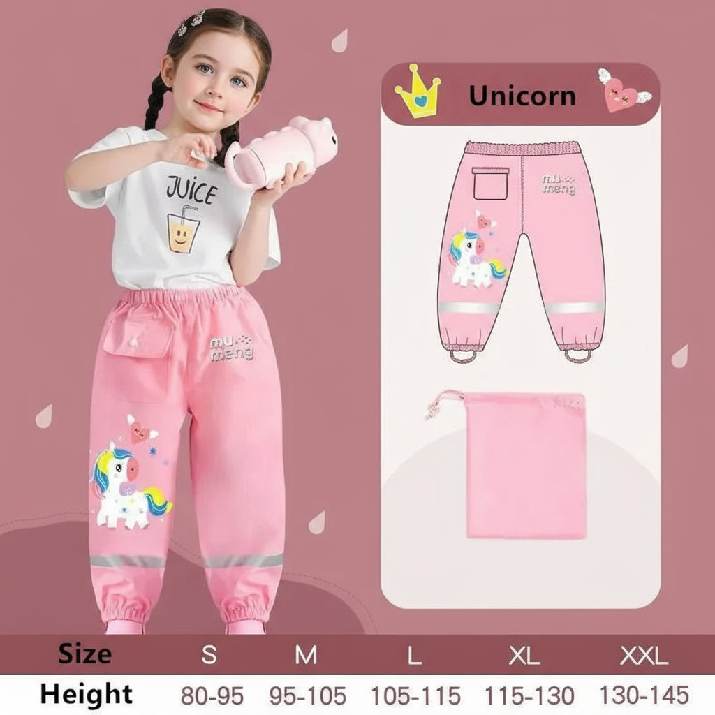 Waterproof Kids Rain Pants – Fun Cartoon Designs Trikidsworld