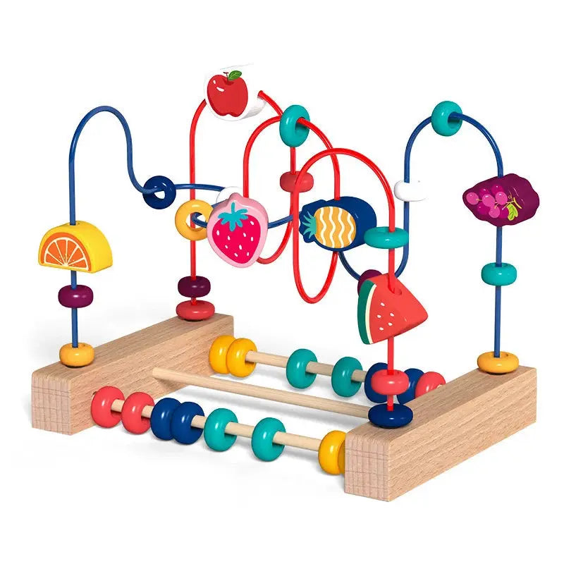 Montessori Wooden Bead Maze & Abacus Toy for Toddlers 1–3 Years Trikidsworld