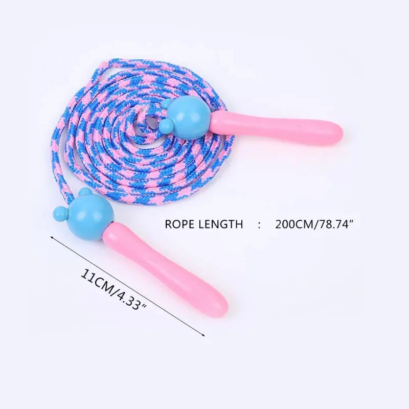 2 Pcs Kids Jump Ropes Wood Handle Sport Bodybuilding Fitness Lovely Cartoon Skipping Ropes Lose Weight Exercise Gym Equipment Trikidsworld