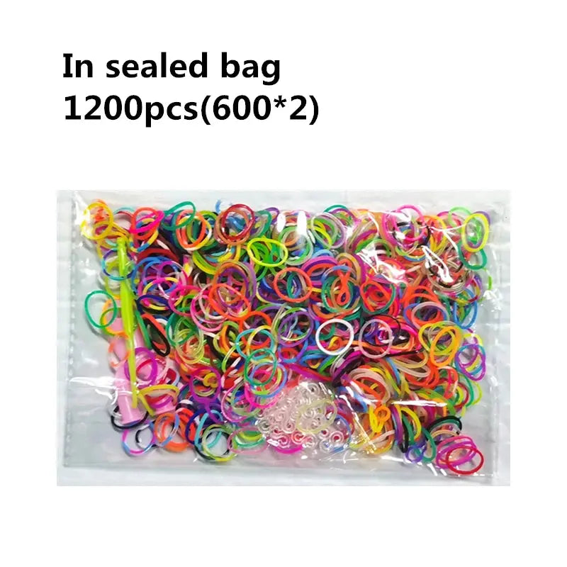 Creative Colorful Loom Bands Set Rainbow Bracelet Making Kit DIY Rubber Band Woven Bracelets Craft Toys For Girls Birthday Gifts Trikidsworld