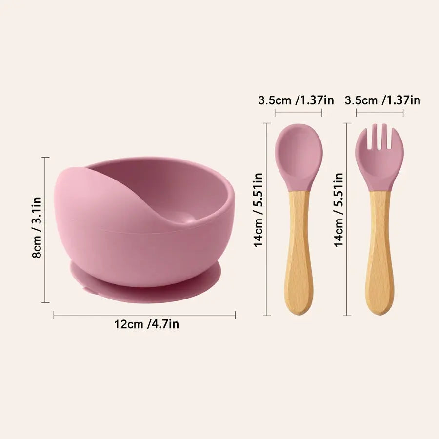 Tiny Bites Trio: Suction Feeding Set for Little Ones Trikidsworld
