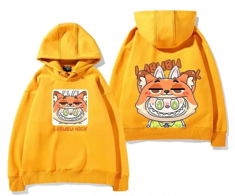 Labub labubu crazy zoo city surrounding hooded sweatshirt children's men and women autumn and winter fashion loose clothes Trikidsworld