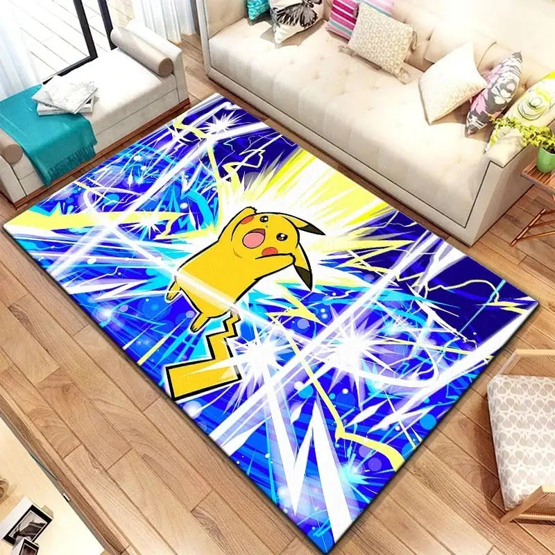 MINISO DISNEY Pikachu Cartoon Carpet Animation for Children Living Room Bedroom Floor Mat Kitchen Children's Bedroom Rug Decor Trikidsworld